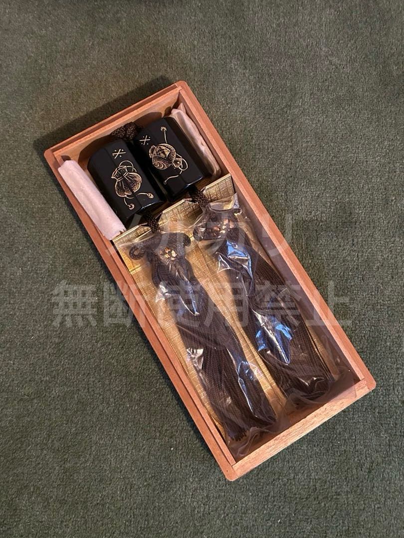 輪島塗 沈金 純金箔 風鎮 黒宝づくし