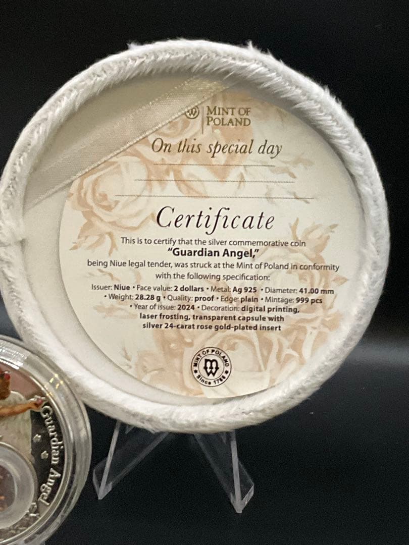 2024年ニウエ　守護天使　プルーフ銀貨