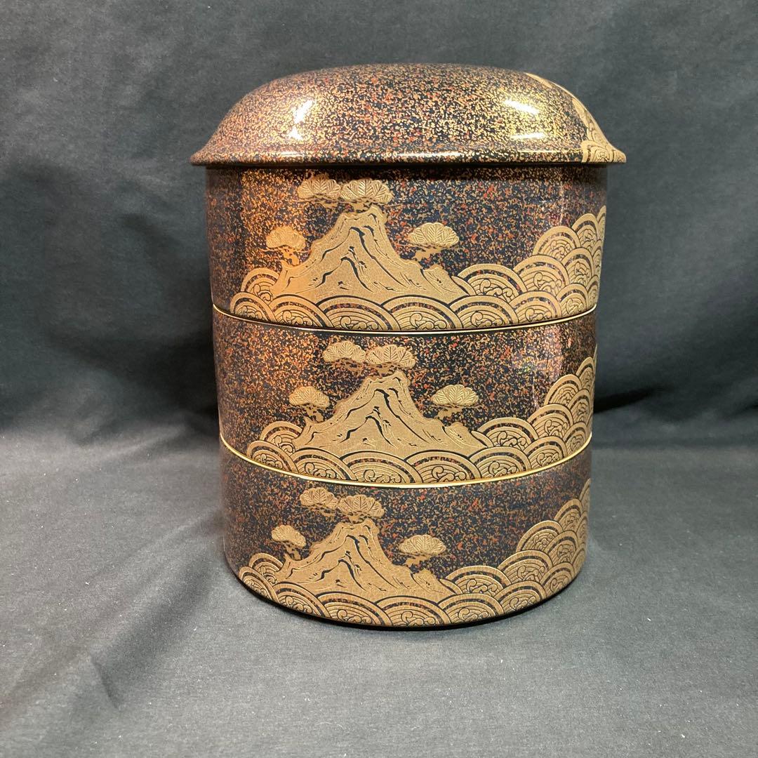 【新品未使用】有田焼 幸楽窯 金彩 三段重