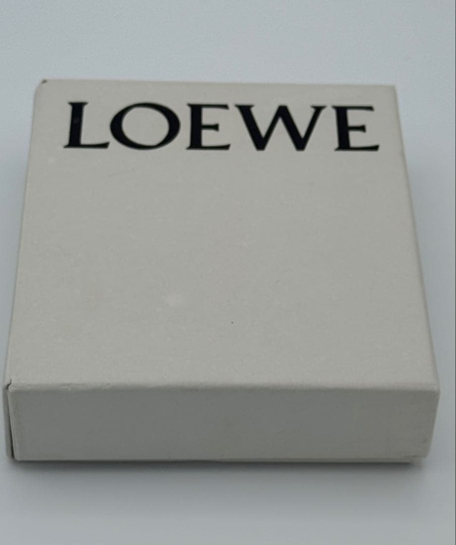 【美品】LOEWE 三つ折り財布 レザー グレージュ×コーラル　箱付き