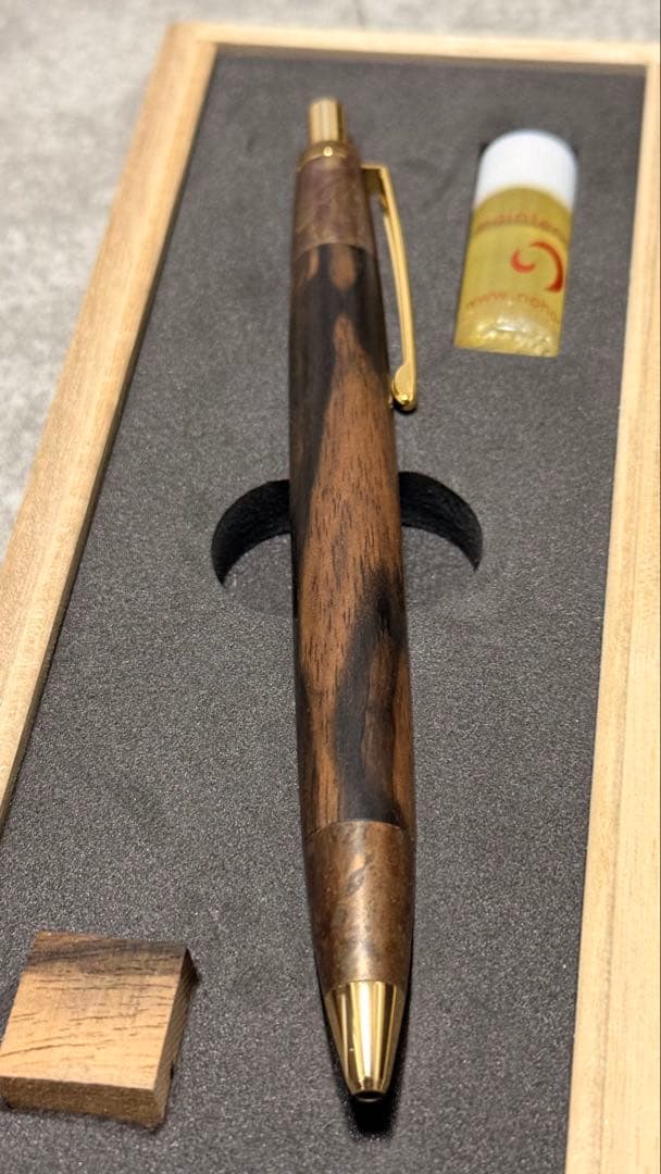 野原工芸 特上黒柿 斑紋限定金具 スタンダードボールペン