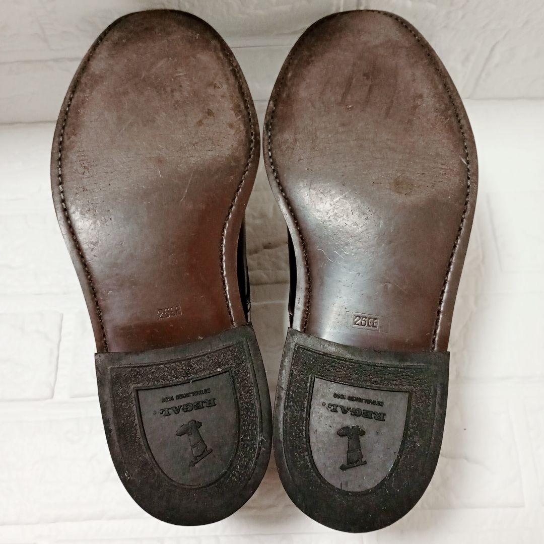 REGAL プレーントゥ レザーシューズ ブラック 26 幅広