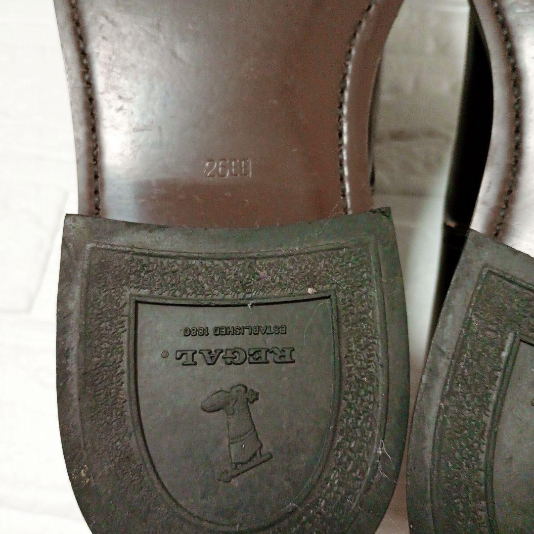 REGAL プレーントゥ レザーシューズ ブラック 26 幅広