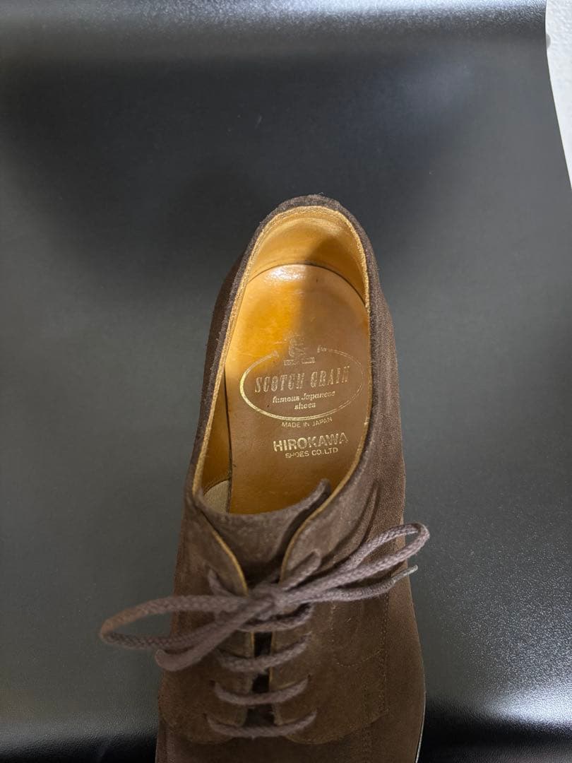 値下げokスコッチグレイン ブラウンスエード 25.5cm 革靴 シューツリー付