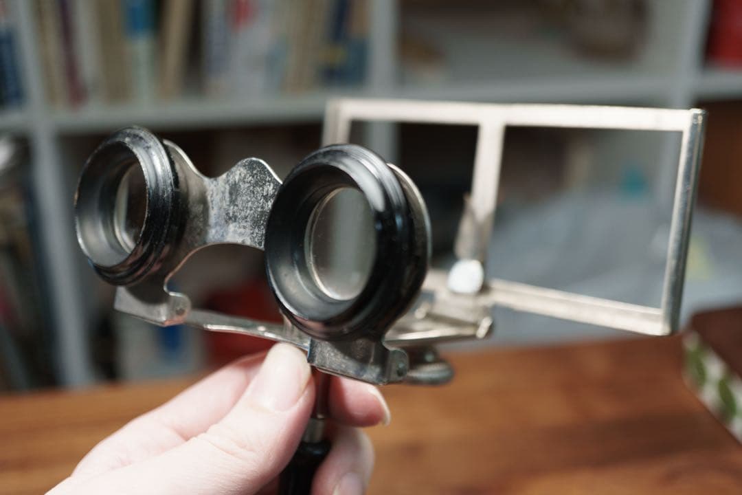 アンティークステレオビューワー フランス ステレオ写真 ガラス乾板 6x12cm