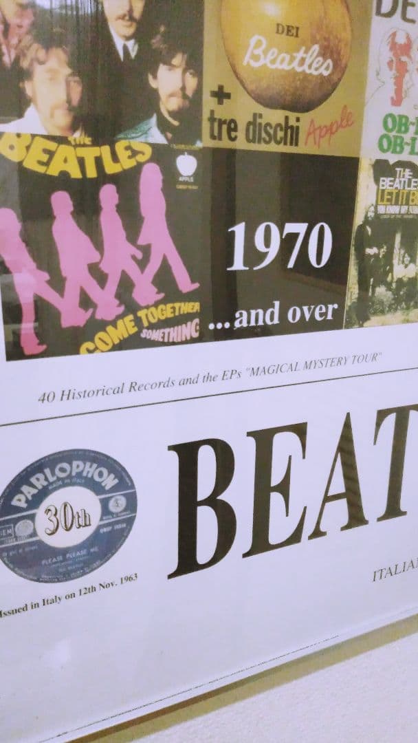 ビートルズ Beatles アート ポスター ローランド・ジャンベリ 大型額装