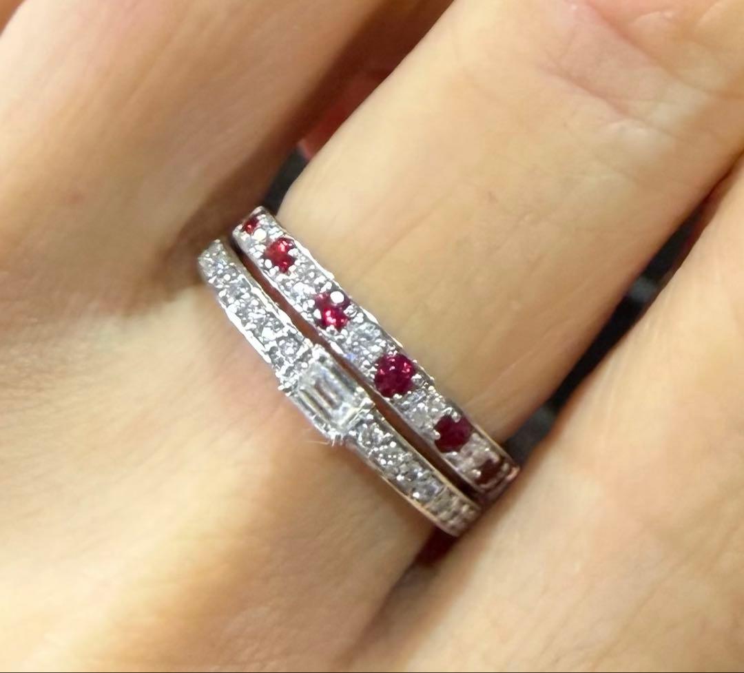 ルビー ダイヤモンド ハーフエタニティ8.5号