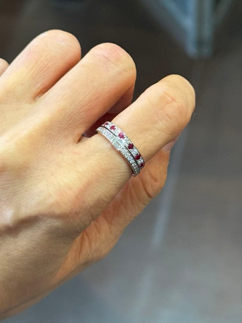 ルビー ダイヤモンド ハーフエタニティ8.5号