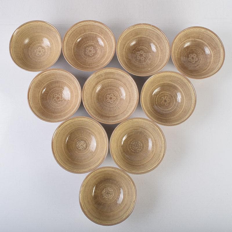 茶道具　廣洲窯　趙子守作　三島茶碗　数茶碗　十客　共箱　V　R9215H