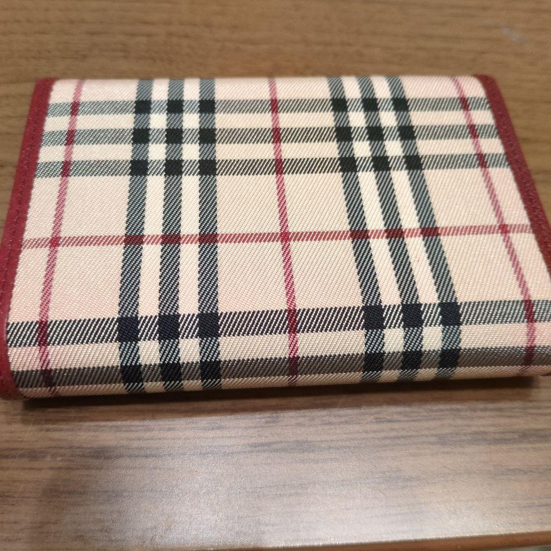 美品BURBERRY LONDON 折り財布　ノバチェック　ワインレッド