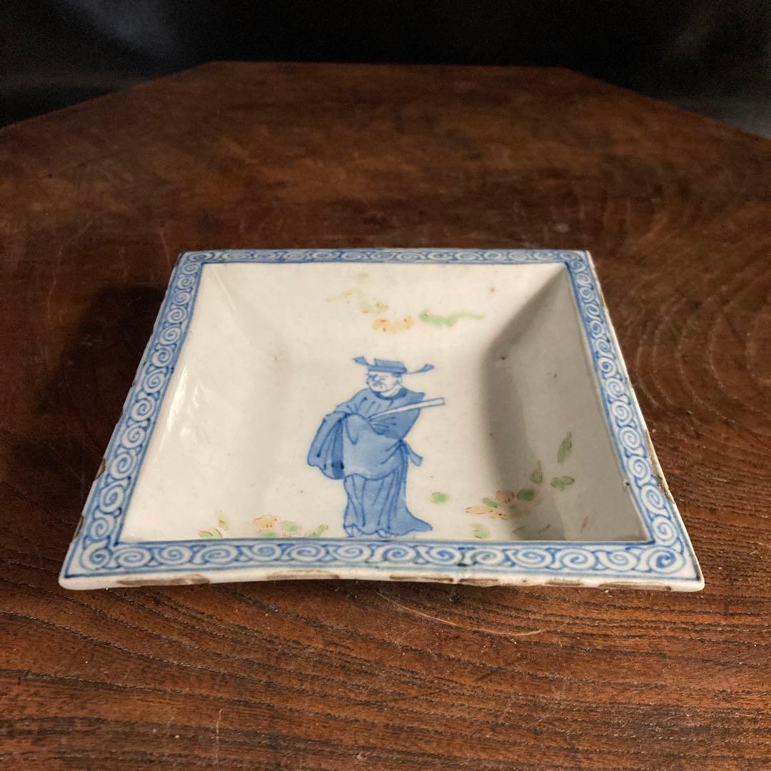 新春赤札セール❗️【ギャラリー三益】古染付　文官紋方角皿