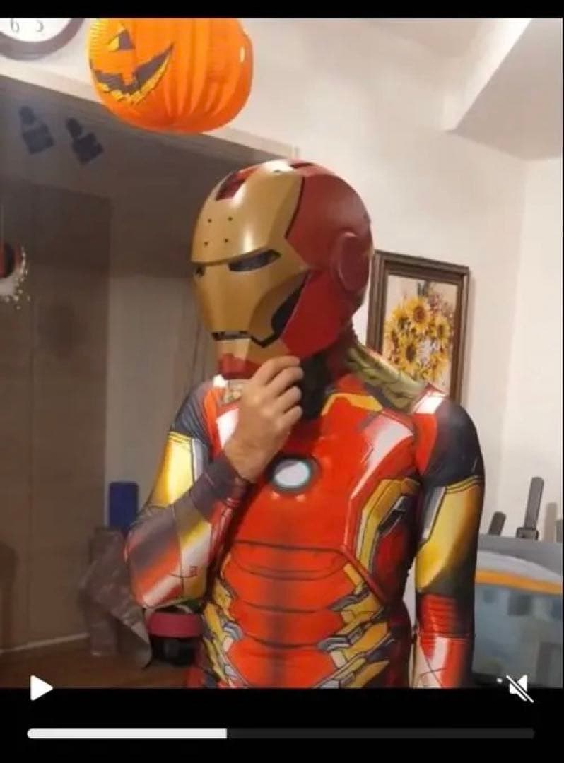 アイアンマン コスプレ フルボディスーツ LEDヘルメット付き