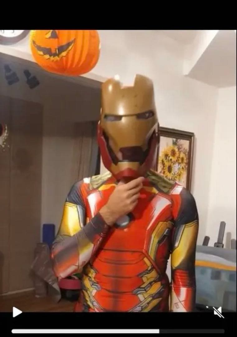 アイアンマン コスプレ フルボディスーツ LEDヘルメット付き