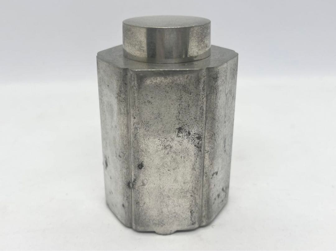 四世秦蔵六 蔵六造 倣張星栄作意 純錫四入角茶壷 純錫六角茶壷 平安