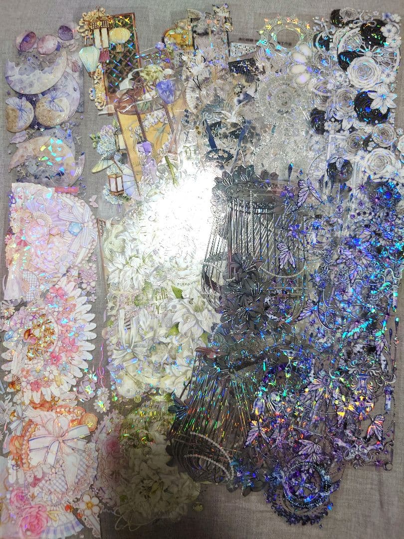 【装飾】海外　マステ　装飾系　6〜7cm分厚さ　貝殻光マスキングテープ切り売り