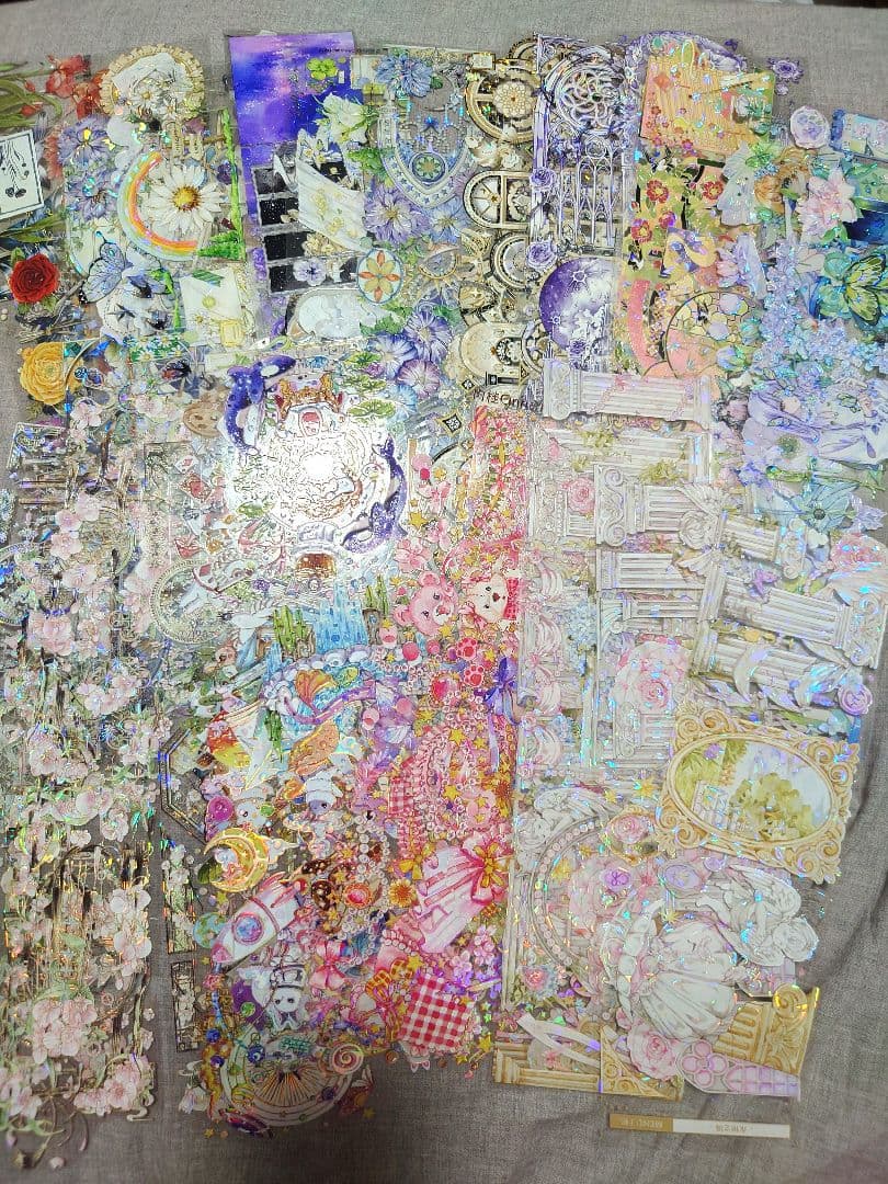 【装飾】海外　マステ　装飾系　6〜7cm分厚さ　貝殻光マスキングテープ切り売り