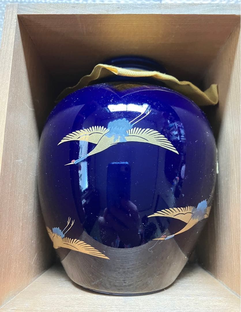 茶壺　茶入　金鶴紋様