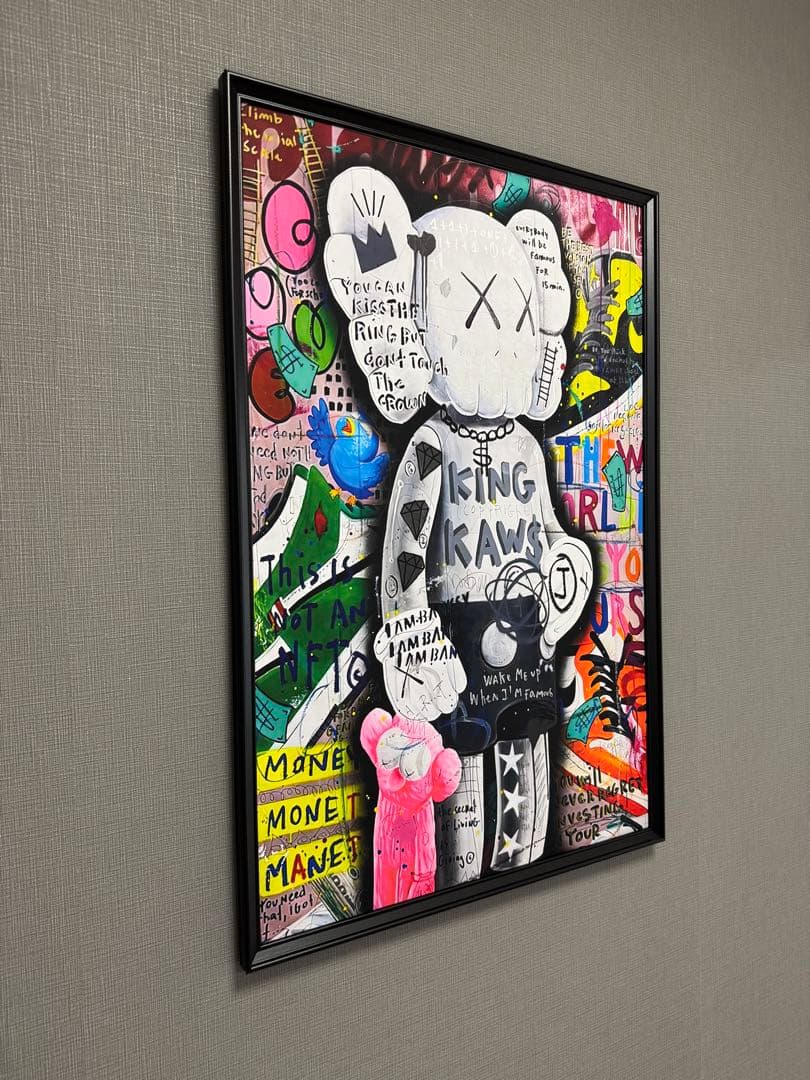 No.311フレーム付きキャンバスアート　ブランドアートポスター　KAWS