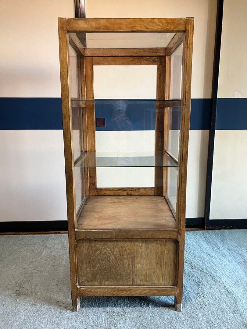 レトロ商品　木製ガラスケース　商品ケース3段