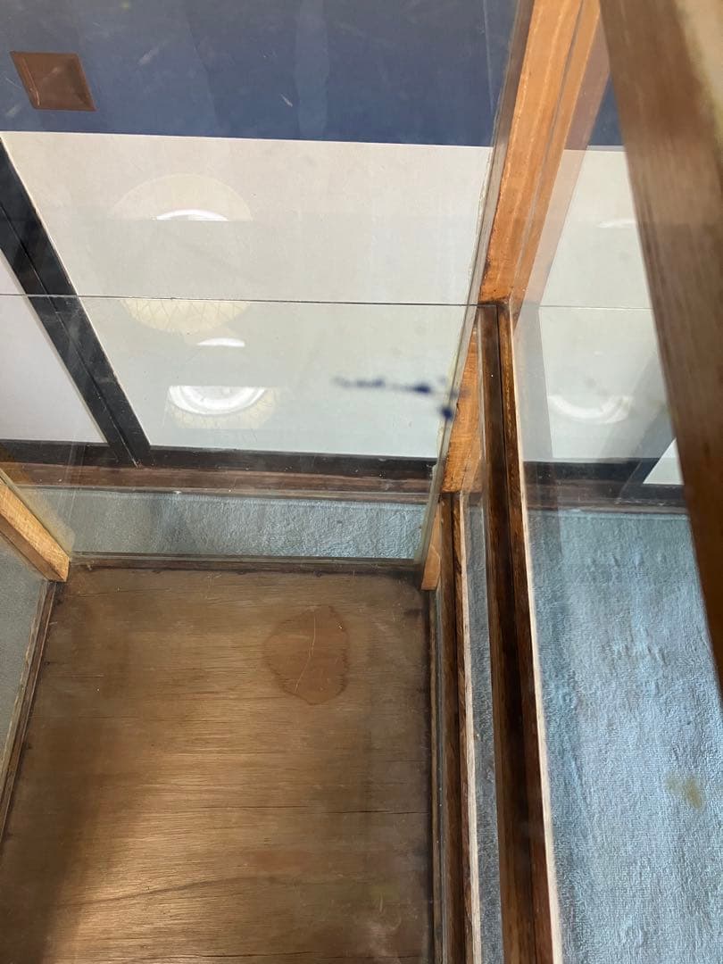 レトロ商品　木製ガラスケース　商品ケース3段