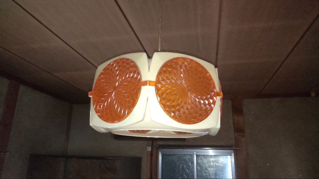 昭和レトロ照明　オレンジ系　蛍光灯合計5本付きナショナル