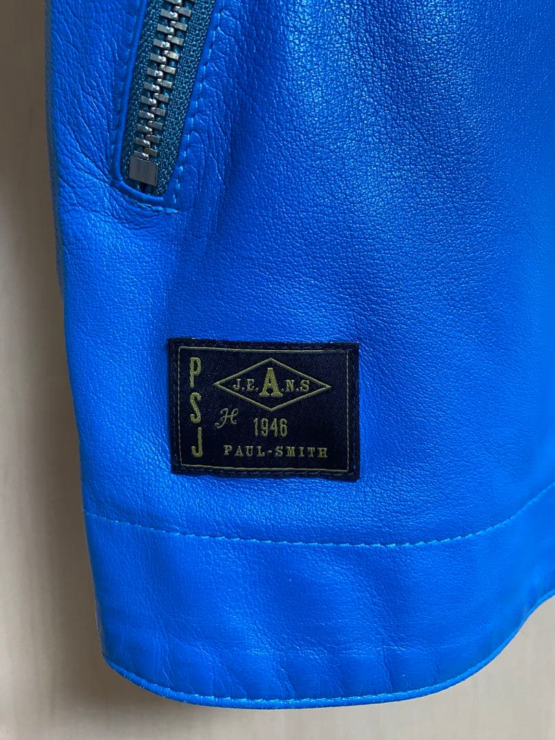 マ*ロ様 PAUL SMITH シングルライダースジャケット 青