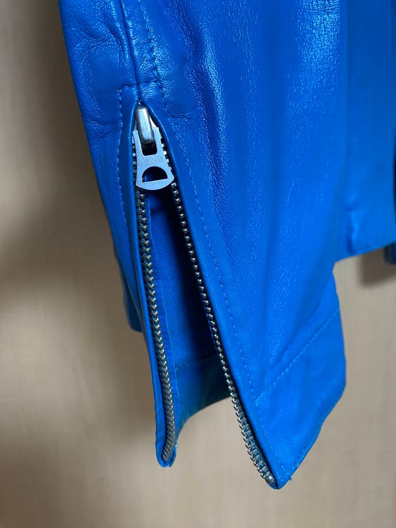 マ*ロ様 PAUL SMITH シングルライダースジャケット 青