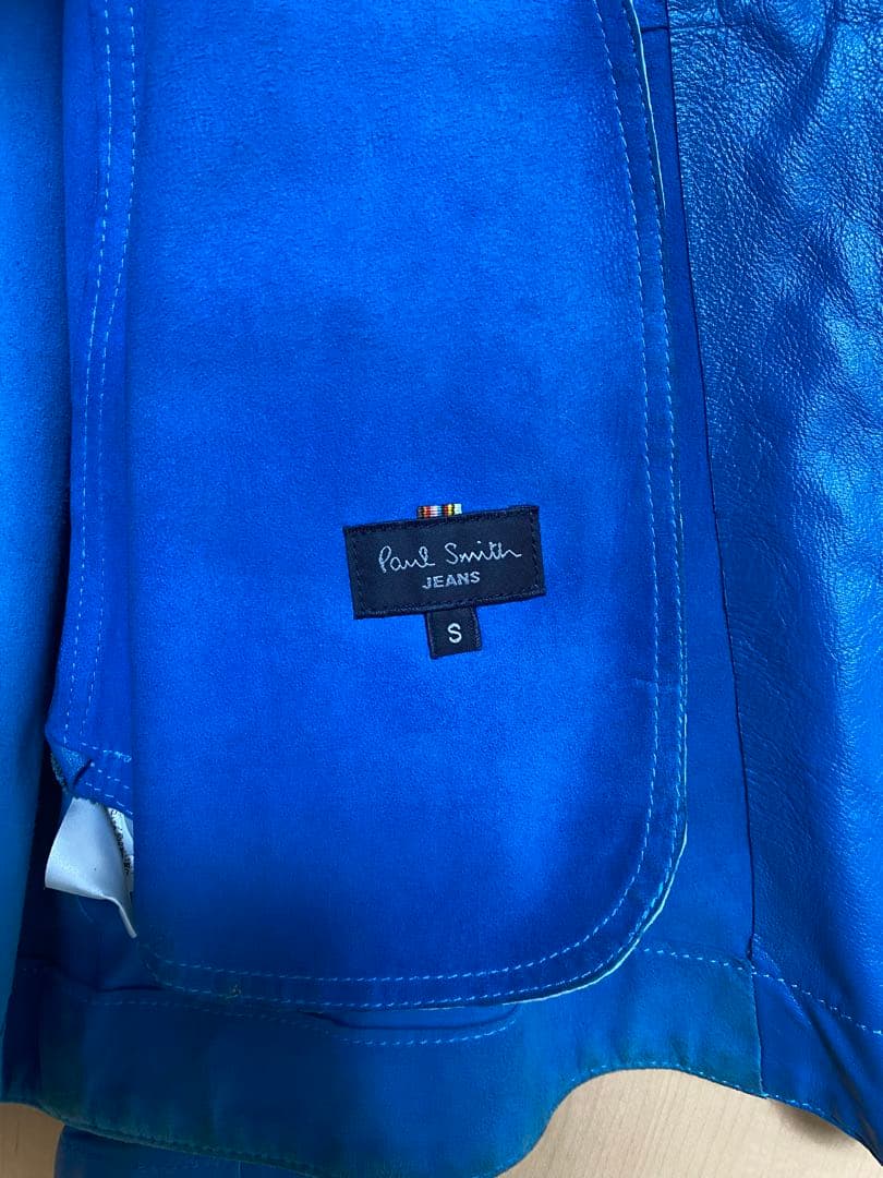 マ*ロ様 PAUL SMITH シングルライダースジャケット 青