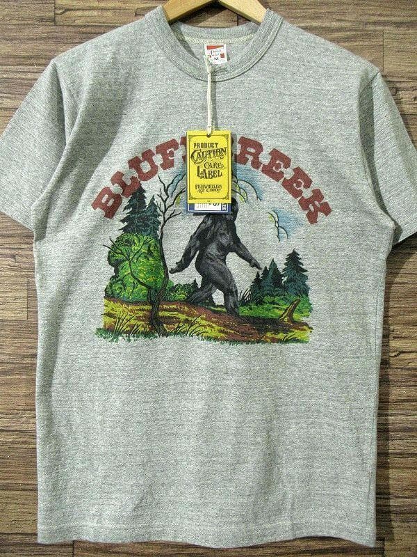 新品 フリーホイーラーズ 半袖 ビッグフット 染み込みプリント Tシャツ グレー