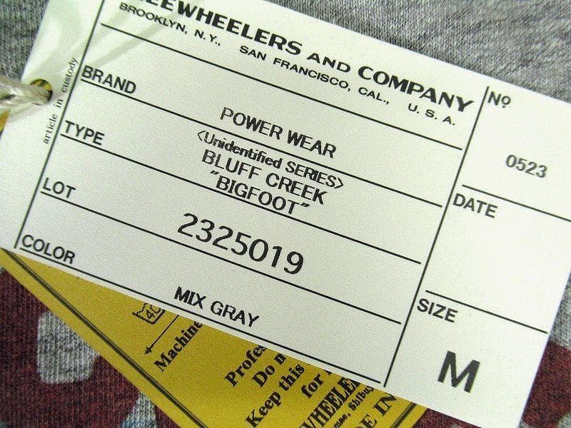 新品 フリーホイーラーズ 半袖 ビッグフット 染み込みプリント Tシャツ グレー