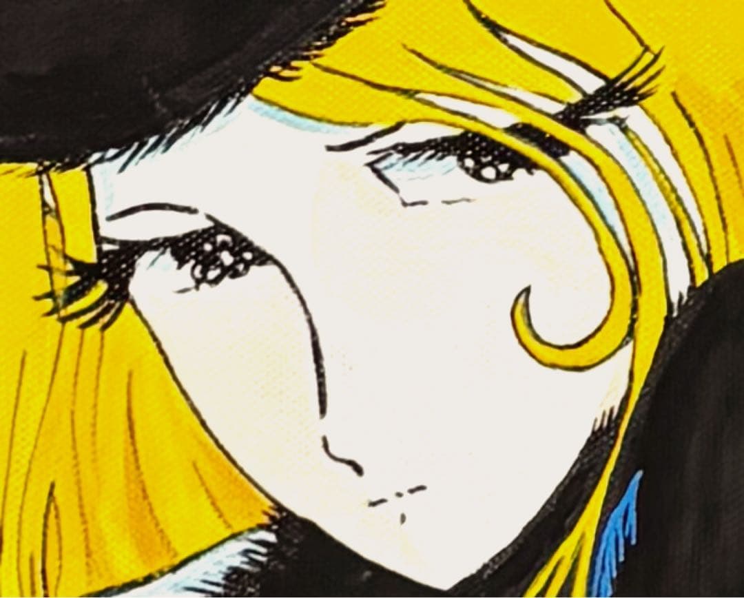 【F4号】手描き油彩　松本零士【銀河鉄道999】額縁　未使用額　サイン　メーテル