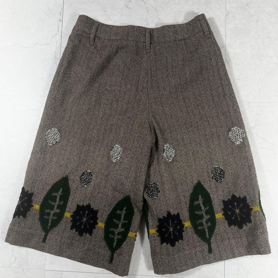 ✨未使用級 イッセイミヤケミー ガウチョパンツ 刺繍 ツイード調 ウール