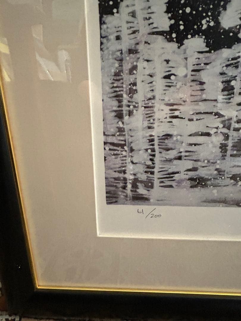 チャンプー　張歩　リトグラフ　中国人画家・張歩「冬」61/￼200