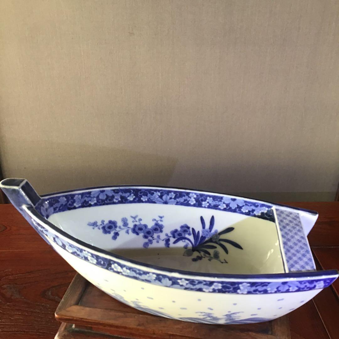 古伊万里　　船形鉢　　　　　江戸期　太明萬暦年製　　　希少