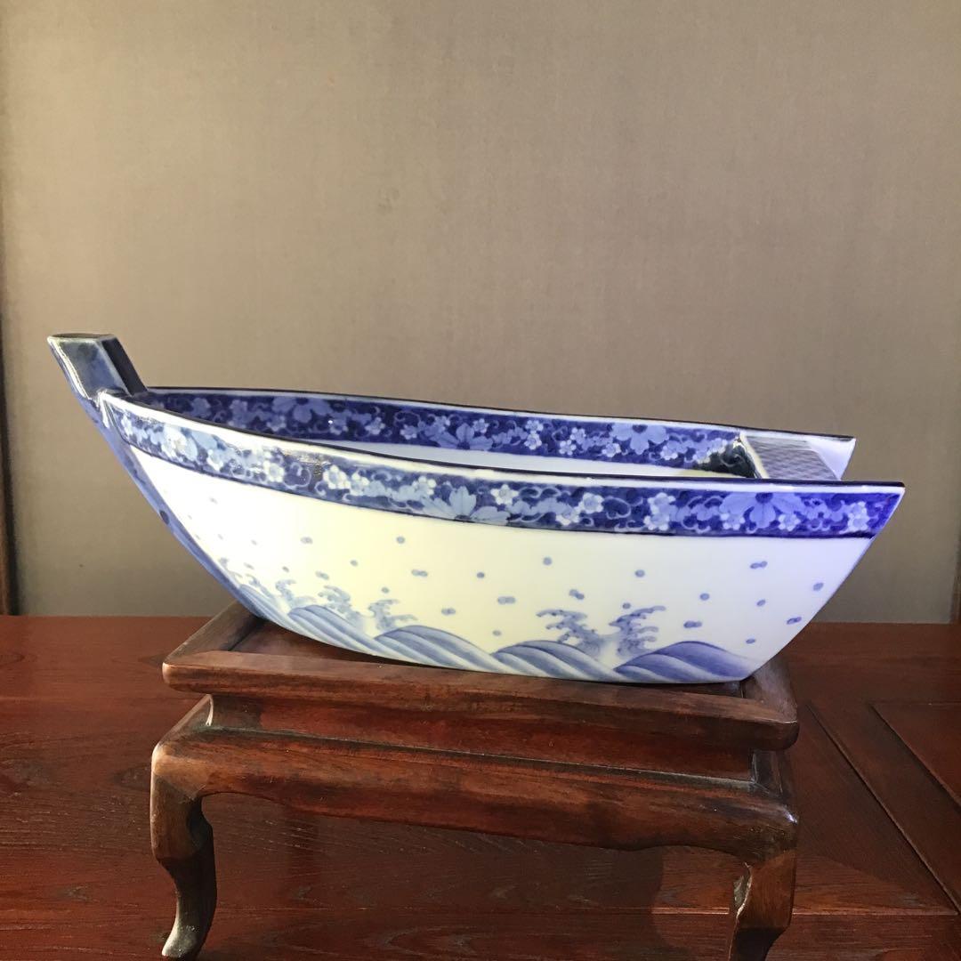 古伊万里　　船形鉢　　　　　江戸期　太明萬暦年製　　　希少