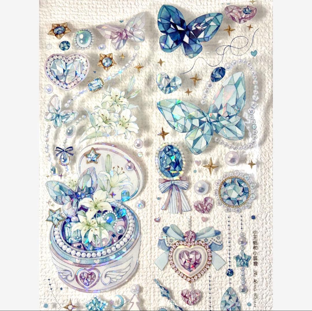 490円【K288】海外PET（貝殻光）マステ切り売り 宝石　キラキラ