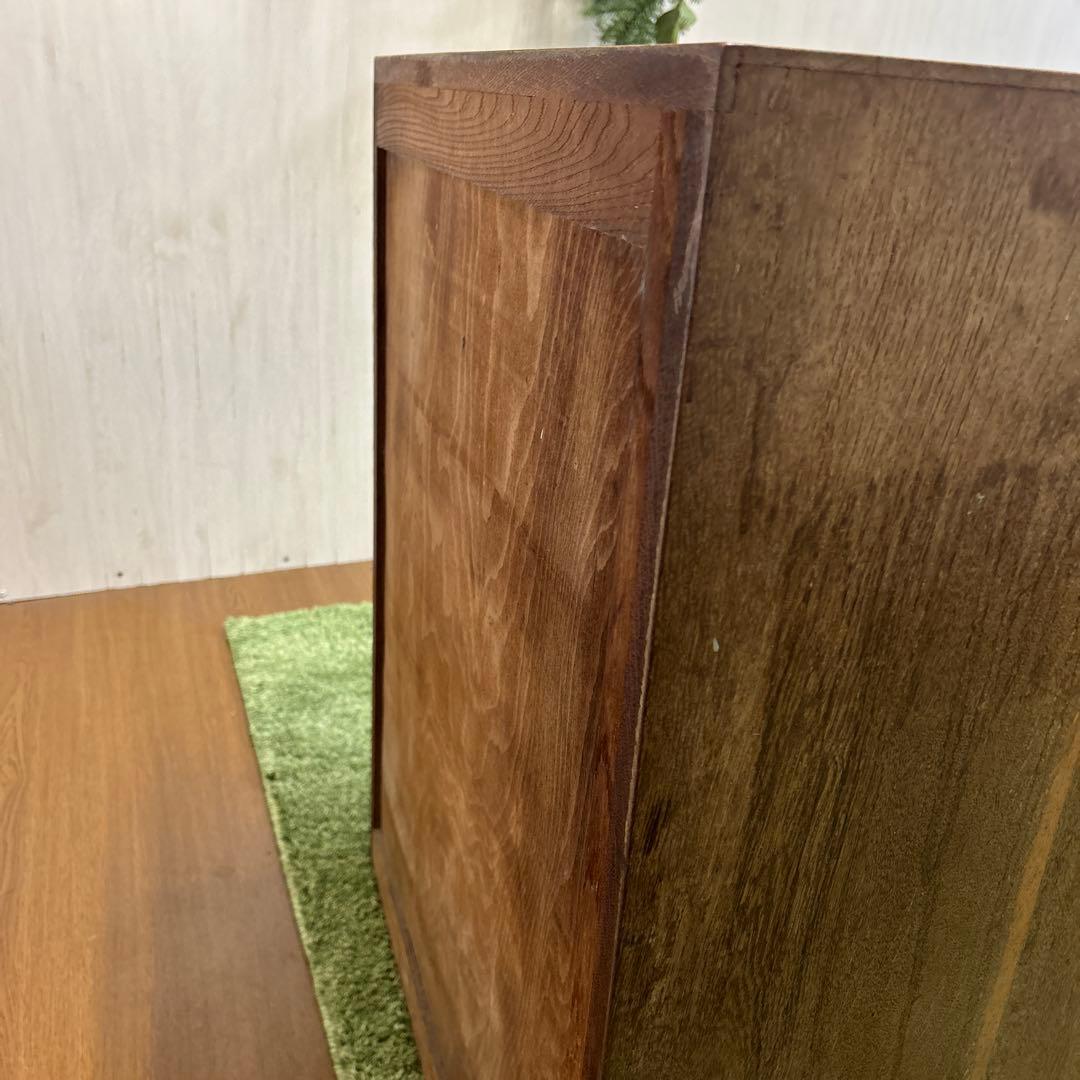 ヴィンテージ　ブラウン木製タンス 5引き出し