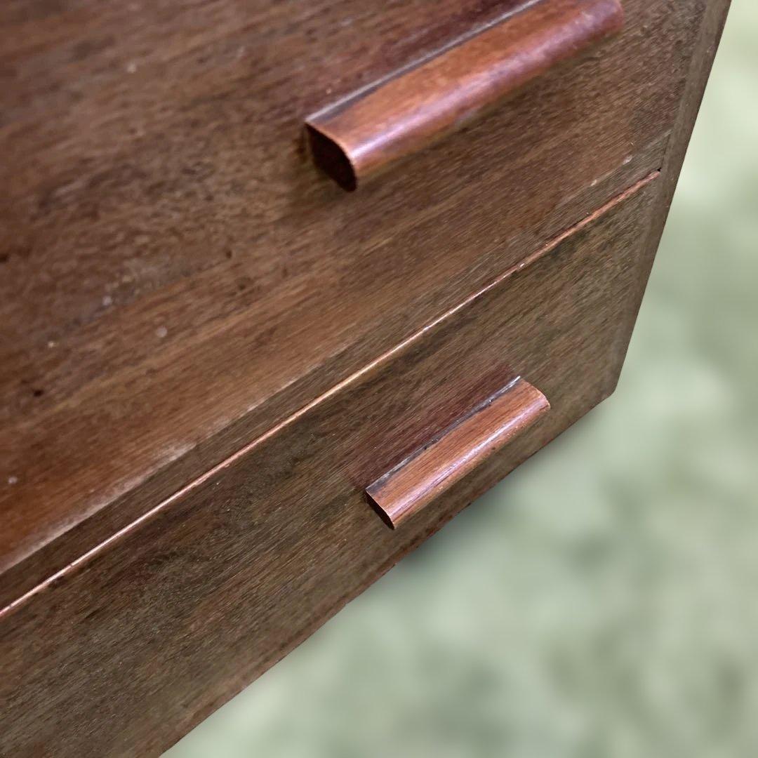 ヴィンテージ　ブラウン木製タンス 5引き出し