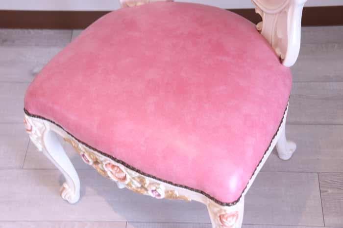 専用 ダイニング5点セット 120cm ロココ 本革 猫脚 テーブルセット