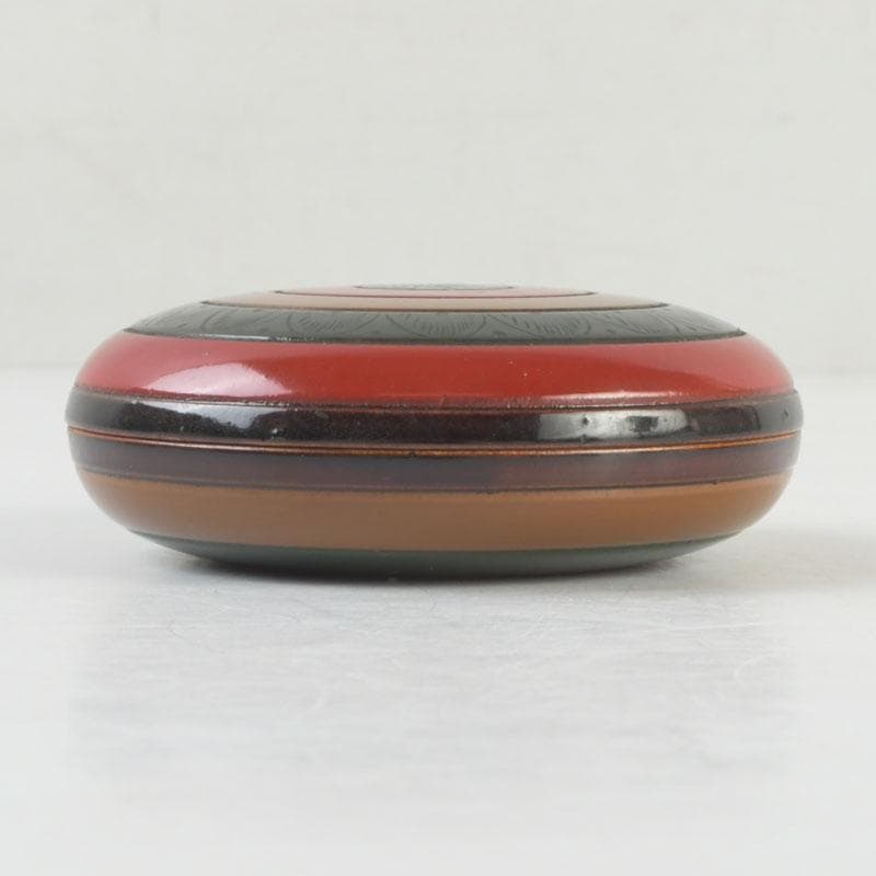 茶道具　松雲造　菊桐蒔絵　独楽香合　共箱　V　9467