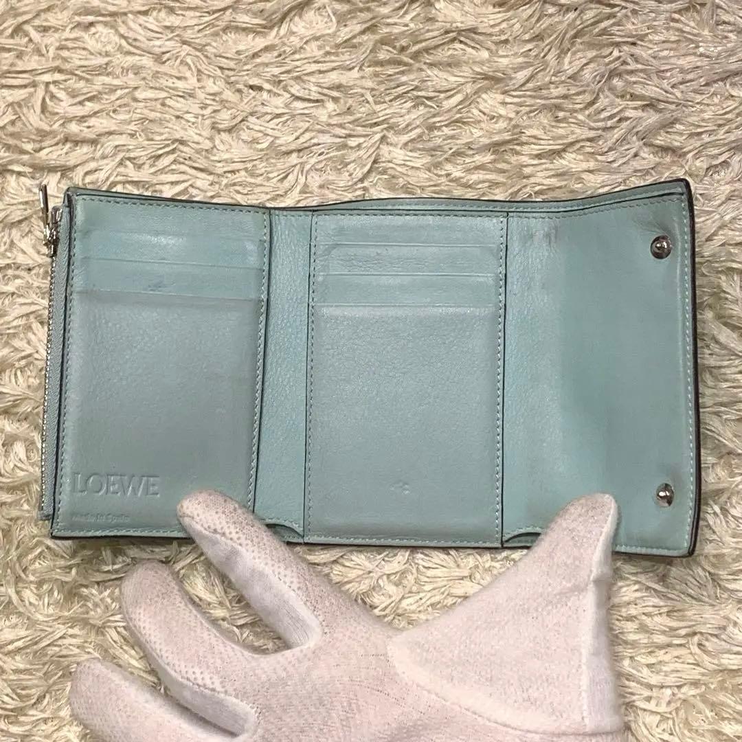 LOEWE ロエベ 三つ折り財布 リピートアナグラム バーティカル エナメル