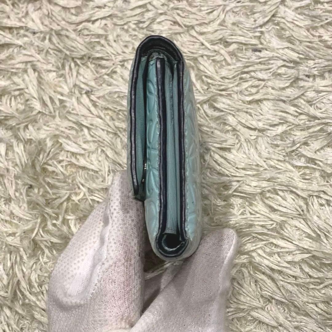 LOEWE ロエベ 三つ折り財布 リピートアナグラム バーティカル エナメル