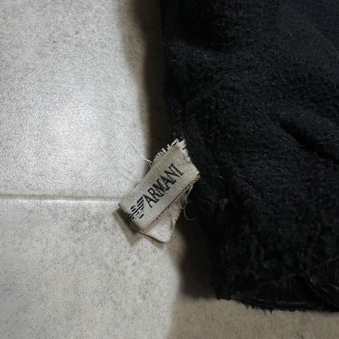 90sエンポリオアルマーニ革手袋グローブ男前ブラックレザー｜手の大きい方も対応✨