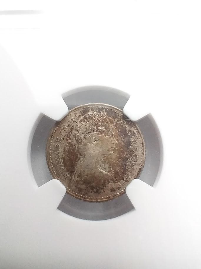 【裏面ラベル剥がれ有】NGC AU58 1967 カナダ連邦100周年記念銀貨