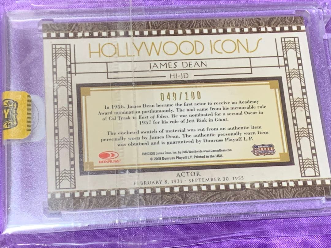 ジェームズ・ディーン　カード　実使用　限定　49/100