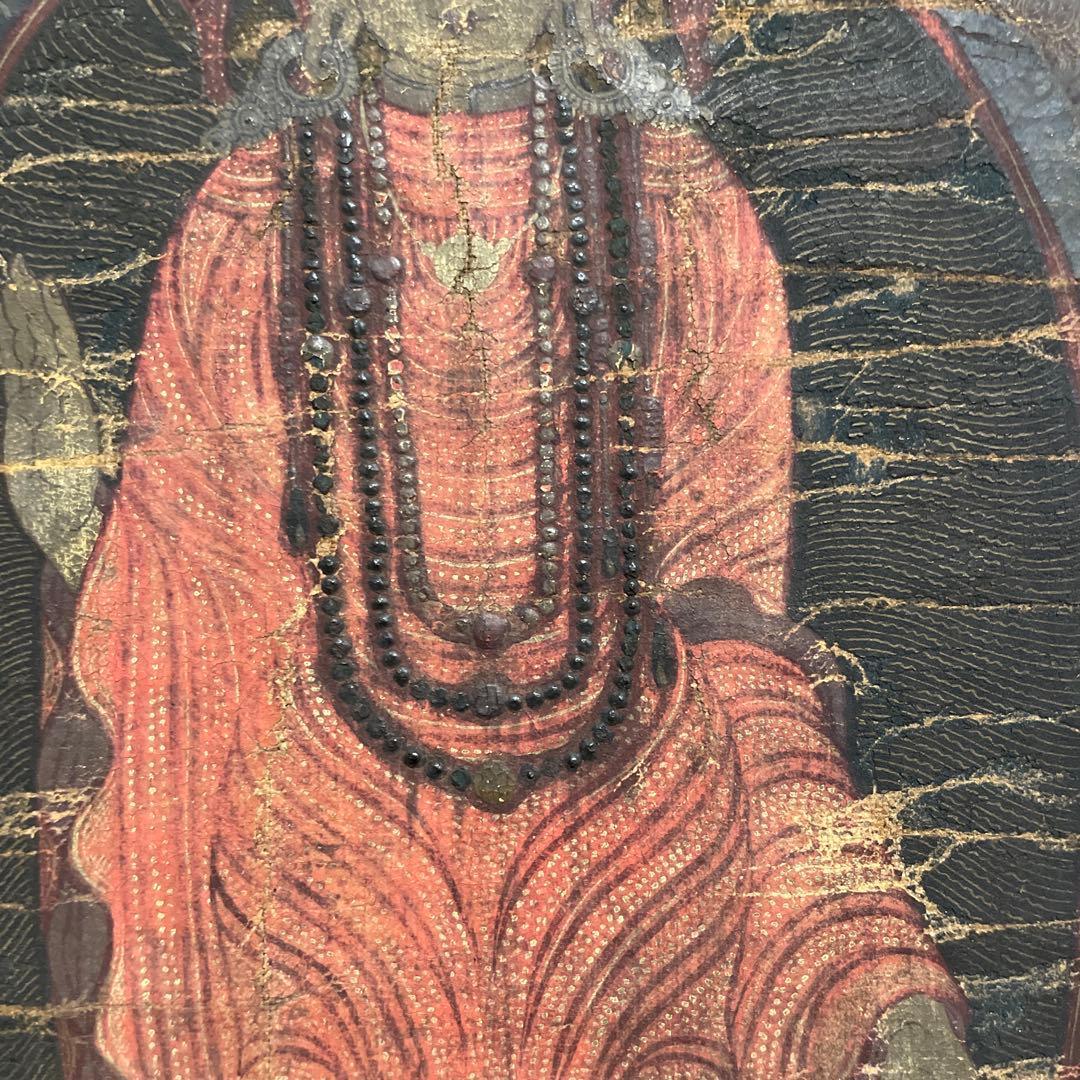 タンカ 仏画 肉筆 骨董　額付き