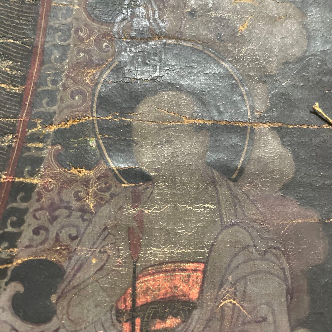 タンカ 仏画 肉筆 骨董　額付き