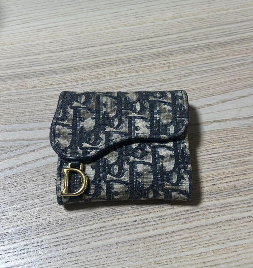 【極美品】ディオール オブリーク ジャガード 三つ折り財布 箱付き