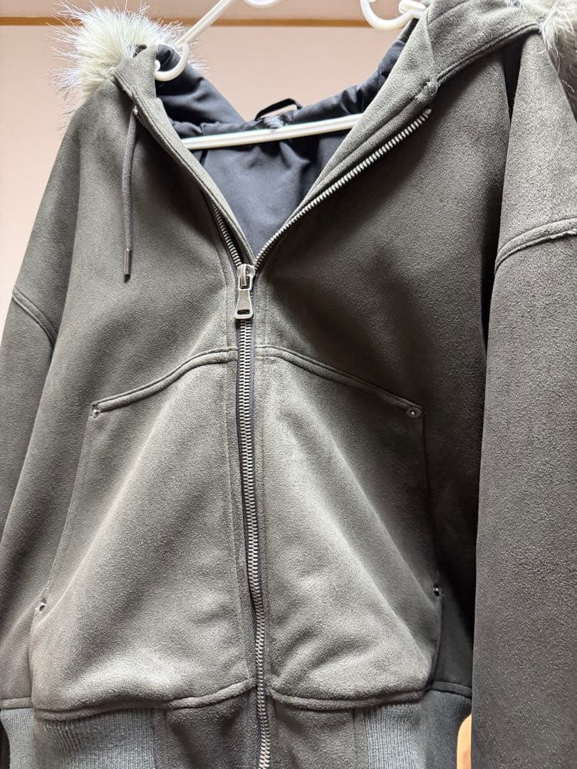【人気】　ZARA フェイクスエードキルティングジャケット