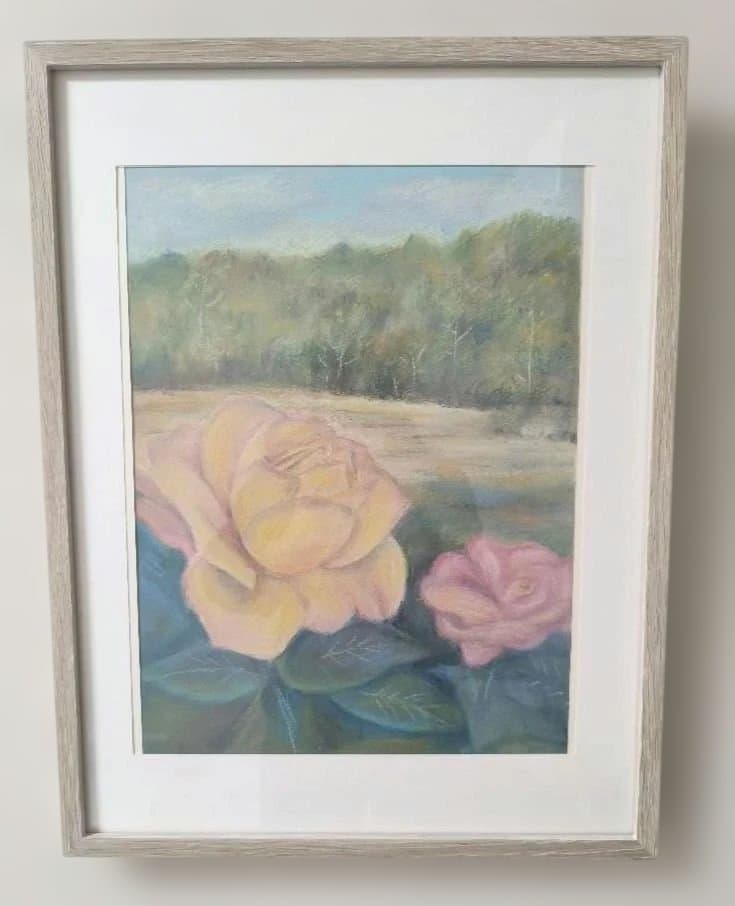 バラのパステル画
